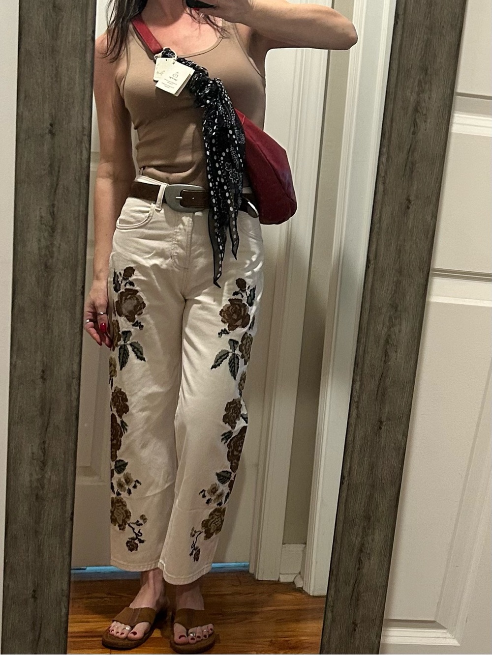 NWT Free People Idle Hands Sling Bag in Red Lip With Scarf & Charm - Picture 9 of 16